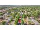 Aerial view of a home in a neighborhood featuring mature trees at 2990 S Sherman St, Englewood, CO 80113