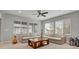 Well-lit living room with modern sofas, hardwood floors, and large windows at 1820 Ghost Dance Cir, Castle Rock, CO 80108