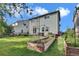 Large backyard with garden beds, mature trees and fence at 9595 Marmot Ridge Cir, Littleton, CO 80125