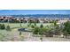 Serene neighborhood features manicured greenery, winding roads, and stunning views of the Rocky Mountains at 10783 Skydance Dr, Highlands Ranch, CO 80126