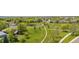 A serene aerial view of the community park with lush green spaces and tree lined walking paths at 3418 Elk Ct, Broomfield, CO 80020