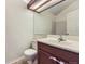 Bathroom with vanity, lighting, and toilet at 4130 E 94Th Ave # B, Thornton, CO 80229