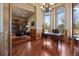 Inviting home office with a desk, bookshelves, and large windows with natural light at 4605 Tierra Alta Dr, Castle Rock, CO 80104
