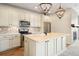 Modern kitchen with island, stainless steel appliances, and light-colored cabinetry at 2388 W 165Th Pl, Broomfield, CO 80023