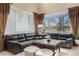 Bright living room with large windows, cozy seating, and stylish decor at 10061 Bluffmont Ct, Lone Tree, CO 80124