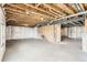 Unfinished basement showcasing open space and exposed framework, offering customization for future living at 4406 Sidewinder Loop, Castle Rock, CO 80108