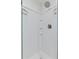 Shower stall with glass and updated faucet and shower head at 17611 Hoyt Pl, Parker, CO 80134