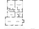 Floor plan of a home showcasing the layout of the kitchen, dining area, living room, and bedrooms at 4001 S Acoma St, Englewood, CO 80110