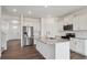 Modern kitchen featuring stainless steel appliances, granite countertops and white cabinets at 4113 Marble Dr, Mead, CO 80504