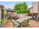 Spacious backyard with patio, featuring an outdoor dining area and relaxing gazebo for outdoor enjoyment at 5323 E Sandpiper Ave, Castle Rock, CO 80104