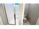 Bright bathroom with a tiled shower enclosure and a modern toilet, new and clean at 2277 Serenidad St, Brighton, CO 80601