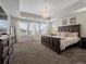 Main bedroom with large windows, chandelier, and carpeted floor at 3260 Jonquil St, Castle Rock, CO 80109