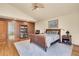 Comfortable main bedroom showcases a vaulted ceiling, carpet floors, and ensuite bath at 3726 Spring Valley Trl, Evergreen, CO 80439
