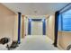 Finished basement offers a versatile area with a custom accent wall, neutral carpet, and ample lighting at 8459 Sweet Clover Way, Parker, CO 80134