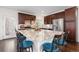 Spacious kitchen with a granite island and stainless steel appliances and seating for four at 5480 Danube St, Denver, CO 80249