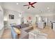 Open floor plan featuring the living room connected to the kitchen with modern decor at 3044 Wilson Ct # 2, Denver, CO 80205
