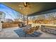 A covered patio offers an outdoor living space with stylish seating and a ceiling fan for comfort at 1315 Laurel St, Broomfield, CO 80020