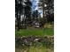 Charming cabin-style home nestled among tall trees with a stone retaining wall in the foreground at 27447 Upper Cold Spg Gulch Rd, Golden, CO 80401