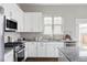 Close-up of the kitchen featuring stainless steel appliances and granite countertops at 10384 E 60Th Pl, Denver, CO 80238