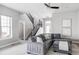 Spacious living room with stairs, soft carpet and furniture at 10384 E 60Th Pl, Denver, CO 80238