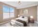 Comfortable bedroom with a large window, neutral tones, and modern decor at 9079 E Panorama Cir # 520, Englewood, CO 80112