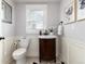 Charming powder room with wainscoting, elegant fixtures, and stylish decor at 4244 Grove St, Denver, CO 80211