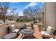 Outdoor patio area with seating and views of the neighborhood at 4373 E Phillips Pl, Centennial, CO 80122