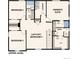 Blueprint of upper level includes bed and bath areas, laundry, and a loft between two bedrooms at 4334 Gozzer Ranch Dr, Elizabeth, CO 80107