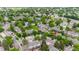 Scenic aerial view of a neighborhood showcasing mature trees, manicured lawns, and community pool at 9632 W Chatfield Ave # C, Littleton, CO 80128