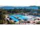 Aerial view of a community pool with lounge chairs at 19595 E Top O The Moor Dr, Monument, CO 80132