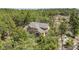 Aerial view of a stunning home surrounded by towering pine trees showing an expansive lot at 19595 E Top O The Moor Dr, Monument, CO 80132