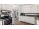 Functional kitchen with white cabinets, stainless appliances, and an open layout at 7250 Eastmoor Dr # 203, Denver, CO 80237
