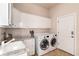 Bright laundry room with ample storage and modern washer/dryer at 774 Chamberlain Way, Highlands Ranch, CO 80126