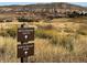 Entrance to Rattlesnake Gulch and South Valley Park showing the landscape and trails available to residents at 12348 Quartz Spur, Conifer, CO 80433