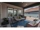 Inviting covered patio with outdoor seating, dining table, grill, and stylish decor for relaxing and entertaining at 8548 S Quatar St, Aurora, CO 80016