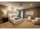 Relaxing main bedroom with a ceiling fan, neutral color palette, and bright natural light at 2800 S University Blvd # 184, Denver, CO 80210