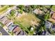 This aerial shot showcases an amazing property, an adjacent large lot, mature trees and surrounding community at 1245 S Willow St, Denver, CO 80247