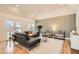 Spacious living room featuring neutral tones, hardwood floors, and ample natural light at 7452 W Cedar Cir, Lakewood, CO 80226