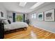 Spacious main bedroom with hardwood floors, skylights, and balcony at 2041 W Briarwood Ave, Littleton, CO 80120