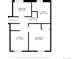 Detailed first-floor floor plan displaying the dimensions of bedrooms, bathroom, and hallway at 6103 Uno St, Arvada, CO 80003