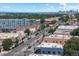 Street aerial view of streetscape, city buildings, and distant skyline, highlighting urban accessibility at 311 W Lehow Ave # 3, Englewood, CO 80110