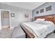 Bedroom view showcasing a cozy area featuring light-grey walls and wooden furniture at 19771 E Wesley Pl, Aurora, CO 80013
