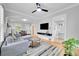 Open living room with seamless flow to dining and kitchen, featuring stylish decor and a cozy ambiance at 2204 S Acoma St, Denver, CO 80223