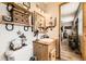 Fun bathroom featuring wooden accents and decor at 4845 S Taft St, Morrison, CO 80465