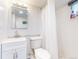 Clean and simple bathroom with a shower and modern fixtures at 2221 Illinois St, Golden, CO 80401