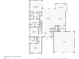 First floor plan showcasing the layout of the bedrooms, bathrooms, living room, and kitchen with detailed dimensions at 1743 Homestead Dr, Fort Lupton, CO 80621
