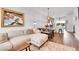 Inviting living room with comfortable seating, wood floors, and a view of the open kitchen and dining area at 3458 W 63Rd Ave, Denver, CO 80221
