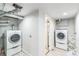 Functional laundry room with washer and dryer units and ample space at 3241 Sheridan Blvd, Wheat Ridge, CO 80212