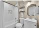 Modern bathroom with subway tile and updated fixtures at 14653 E Crestridge Dr, Centennial, CO 80015