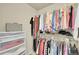 Large walk-in closet with shelving and hanging rods at 14653 E Crestridge Dr, Centennial, CO 80015